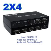 Bộ chia HDMI Matrix Switcher 2x4 CS-204 2K4K@60Hz